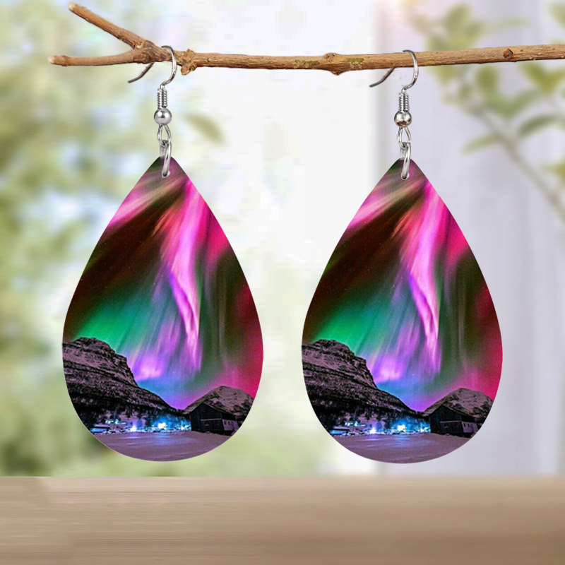 Women's Aurora Double-Sided Teardrop Dangle Earrings